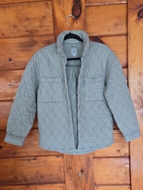 GAP Sage Green Quilted Shacket